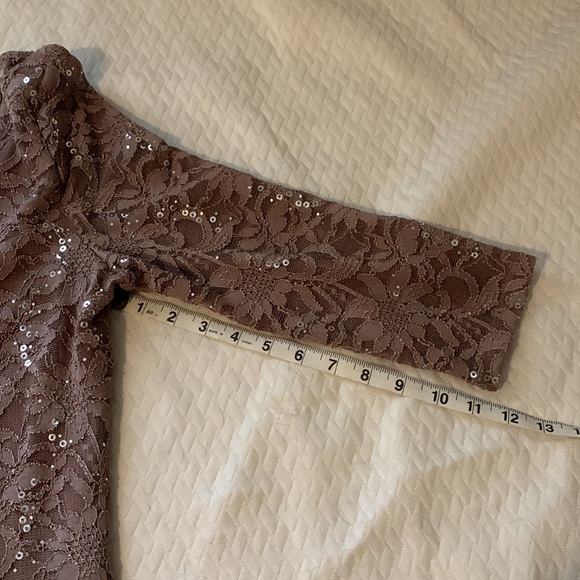 Onyx Nite Lace & Sequin 3/4 Sleeve Sheath Dress - Picture 7 of 7